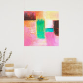 Abstract Kunst Landschap Schilderij Roze Bruin Ora Poster (Keuken)