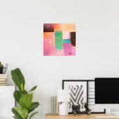 Abstract Kunst Landschap Schilderij Roze Bruin Ora Poster (Thuiskantoor)