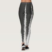 Abstract Kunst Minimalisme Grijs Wit Lijnen Leggin Leggings (Achterkant)