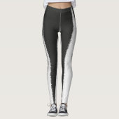 Abstract Kunst Minimalisme Grijs Wit Lijnen Leggin Leggings (Voorkant)