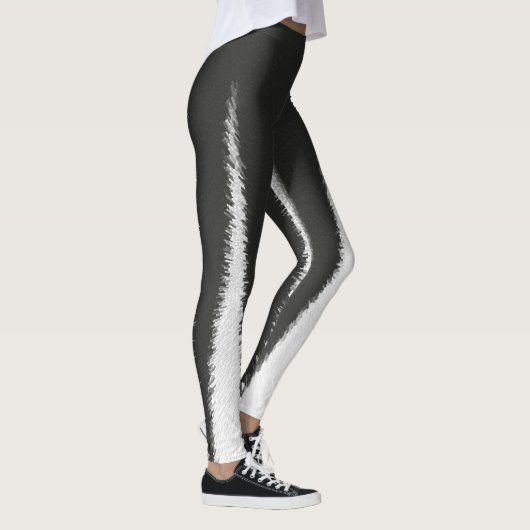 Abstract Kunst Minimalisme Grijs Wit Lijnen Leggin Leggings (Rechts)
