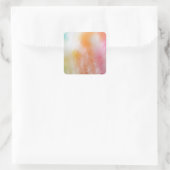 Abstract Kunst Sjabloon Roze Rood Geel Blauw Blanc Vierkante Sticker (Tas)