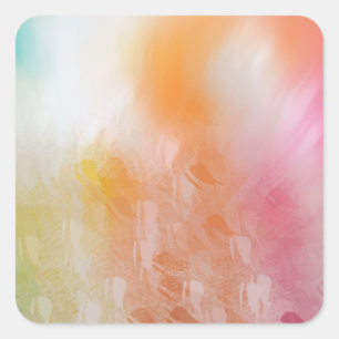 Abstract Kunst Sjabloon Roze Rood Geel Blauw Blanc Vierkante Sticker