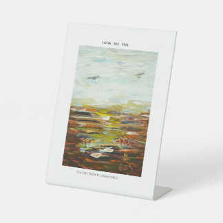 Abstract Kunst Sokkel Bord Kijk Voel Reclamebord Met Voetstuk