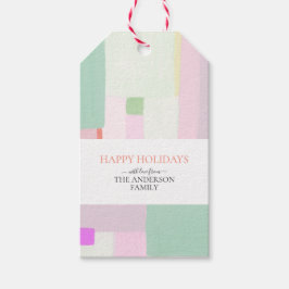 Abstract Kunst Vrolijke Feestdagen Kerst Cadeaubij Cadeaulabel