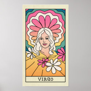 Abstract kunstbericht met virgo Zodiac Sign Poster
