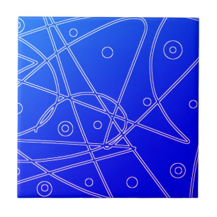 Abstract Kunstblauw cirkels minimalisme Tegeltje