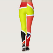 Abstract kunstblauw - gele rode minimalistisch leggings (Achterkant)