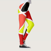 Abstract kunstblauw - gele rode minimalistisch leggings (Rechts)