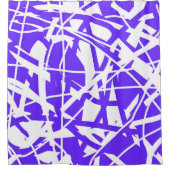 Abstract kunstblauw Paars-witminimalisme Douchegordijn (Voorkant)