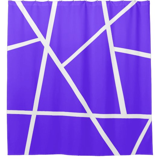 Abstract kunstblauw Paars-witminimalisme Douchegordijn (Voorkant)