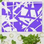 Abstract kunstblauw Paars-witminimalisme Theedoek (Gevouwen)