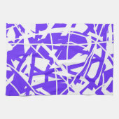 Abstract kunstblauw Paars-witminimalisme Theedoek (Horizontaal)