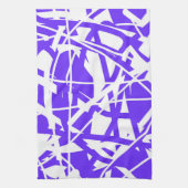 Abstract kunstblauw Paars-witminimalisme Theedoek (Verticaal)