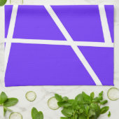 Abstract kunstblauw Paars-witminimalisme Theedoek (Gevouwen)