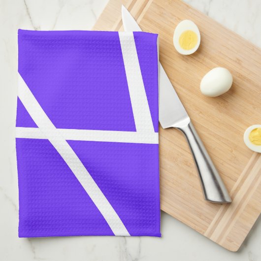 Abstract kunstblauw Paars-witminimalisme Theedoek (Quarter Fold)