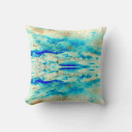 Abstract kunstblauw turquoise aqua crème pillow kussen
