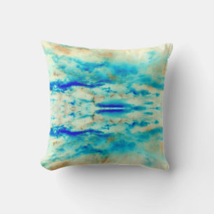 Abstract kunstblauw turquoise aqua crème pillow kussen