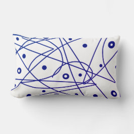 Abstract Kunstblauw Witte Lijnen Minimalisme Kussen