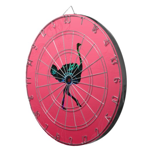 Abstract kunstbord voor metalen in struisvogels dartbord (Voorkant Rechts)