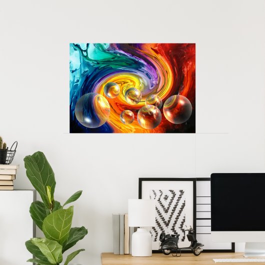 Abstract kunstdigitaal ontwerp poster (Thuiskantoor)