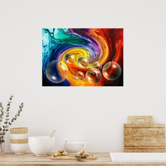 Abstract kunstdigitaal ontwerp poster (Keuken)