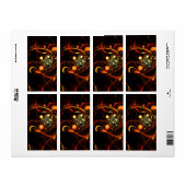 Abstract kunstfractal met hartslag etiket (Full Sheet)