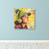 Abstract kunstframe canvas afdruk (Insitu (Houten vloer))