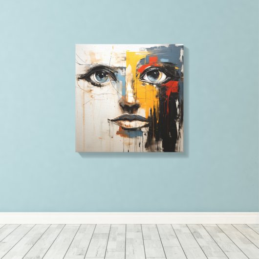 Abstract kunstframe canvas afdruk (Insitu (Houten vloer))