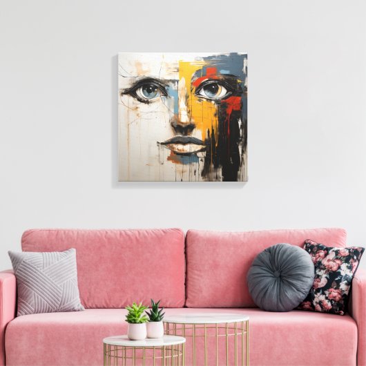 Abstract kunstframe canvas afdruk (Insitu (Woonkamer))
