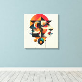 Abstract kunstframe canvas afdruk (Insitu (Houten vloer))