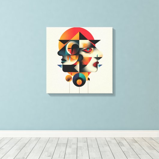 Abstract kunstframe canvas afdruk (Insitu (Houten vloer))