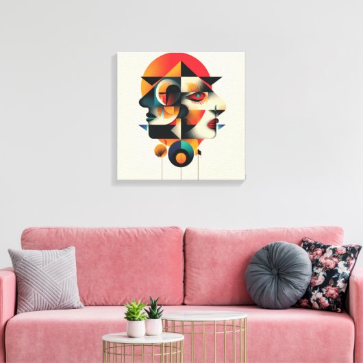 Abstract kunstframe canvas afdruk (Insitu (Woonkamer))