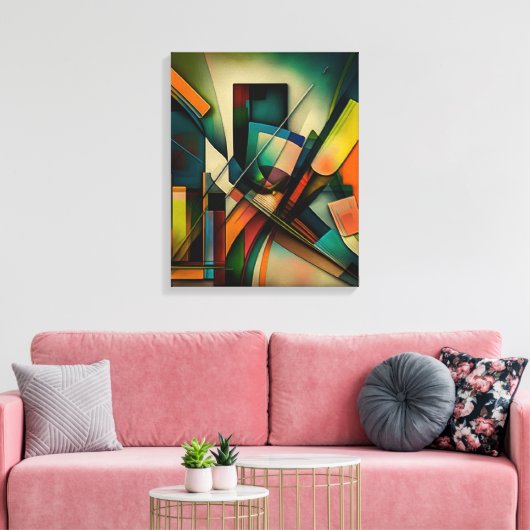 Abstract kunstframe canvas afdruk (Insitu (Woonkamer))