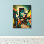 Abstract kunstframe canvas afdruk (Insitu (Houten vloer))