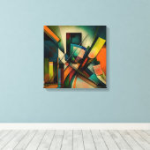 Abstract kunstframe canvas afdruk (Insitu (Houten vloer))