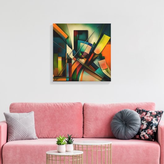 Abstract kunstframe canvas afdruk (Insitu (Woonkamer))
