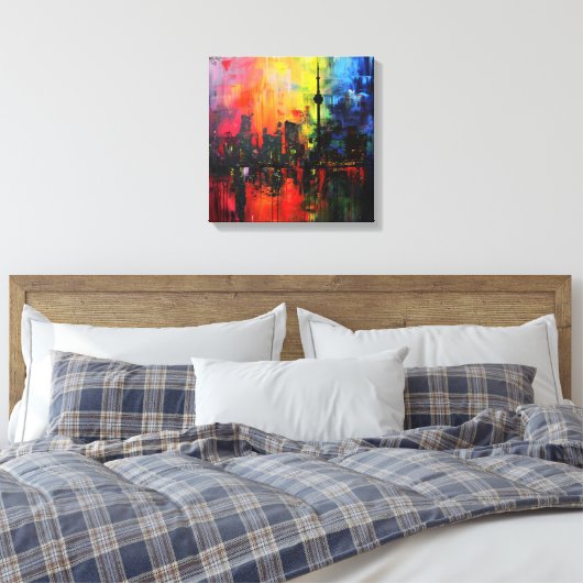 Abstract kunstframe canvas afdruk (Insitu (Slaapkamer))