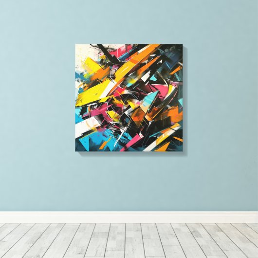 Abstract kunstframe canvas afdruk (Insitu (Houten vloer))