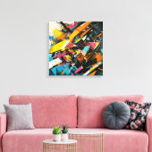 Abstract kunstframe canvas afdruk (Insitu (Woonkamer))