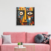 Abstract kunstframe canvas afdruk (Insitu (Woonkamer))