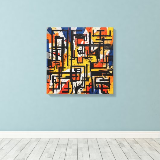 Abstract kunstframe canvas afdruk (Insitu (Houten vloer))