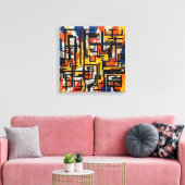 Abstract kunstframe canvas afdruk (Insitu (Woonkamer))