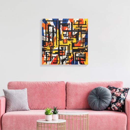 Abstract kunstframe canvas afdruk (Insitu (Woonkamer))