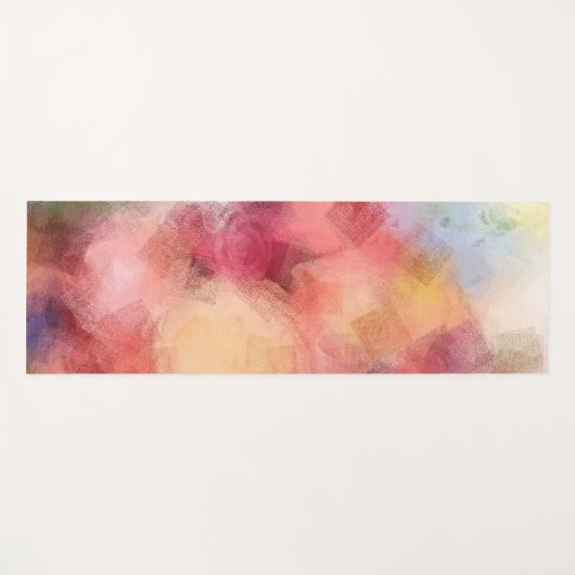 Abstract kunstgeel rood roze blauw Paars Yogamat (Voorkant (horizontaal))