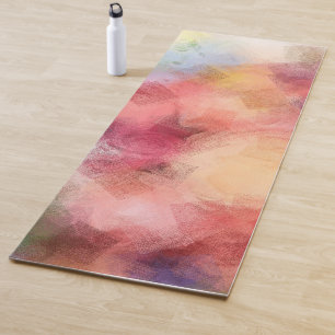 Abstract kunstgeel rood roze blauw Paars Yogamat