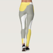 Abstract kunstgeel wit grijs pastel leggings (Achterkant)