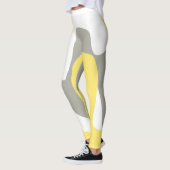Abstract kunstgeel wit grijs pastel leggings (Links)