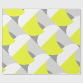 Abstract kunstgeel wit grijs patroon cadeaupapier (Vlak)