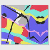 Abstract kunstgeel wit grijs patroon cadeaupapier (Vlak)